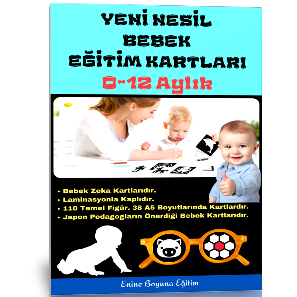 Yeni Nesil Bebek Eğitim Zeka Kartları 0-12 AY (Bebek Zeka Kartları)