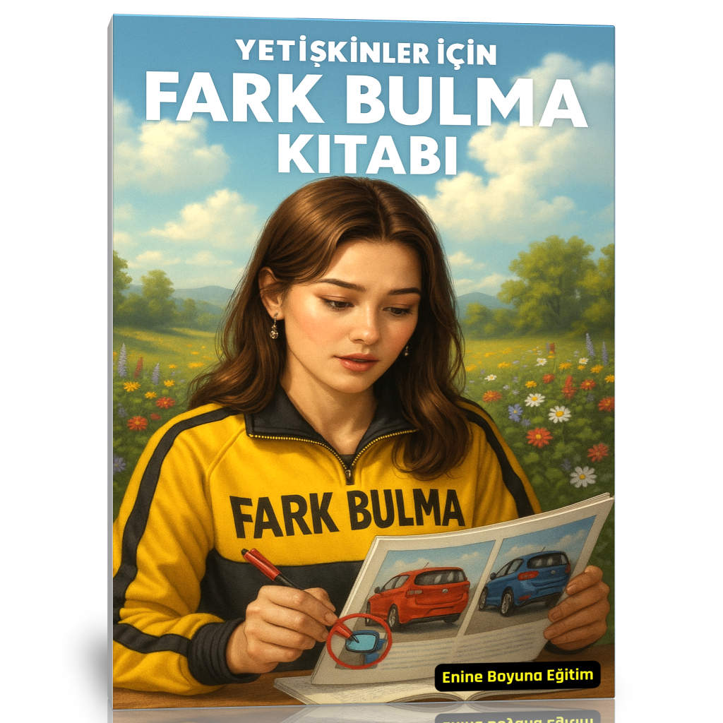 Yetişkinler İçin Fark Bulma Kitabı (Spiralli 56 Tam Sayfa Arabalar)