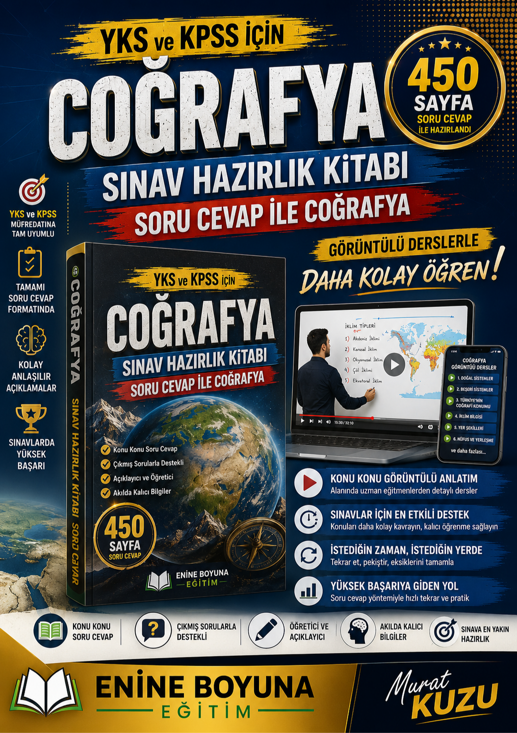 YKS ve KPSS İçin COĞRAFYA Sınav Hazırlık Kitabı