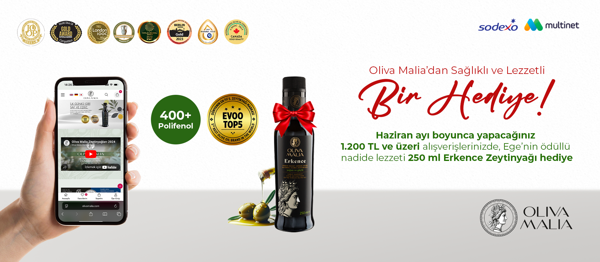 250 ml Erkence Zeytinyağı Hediye