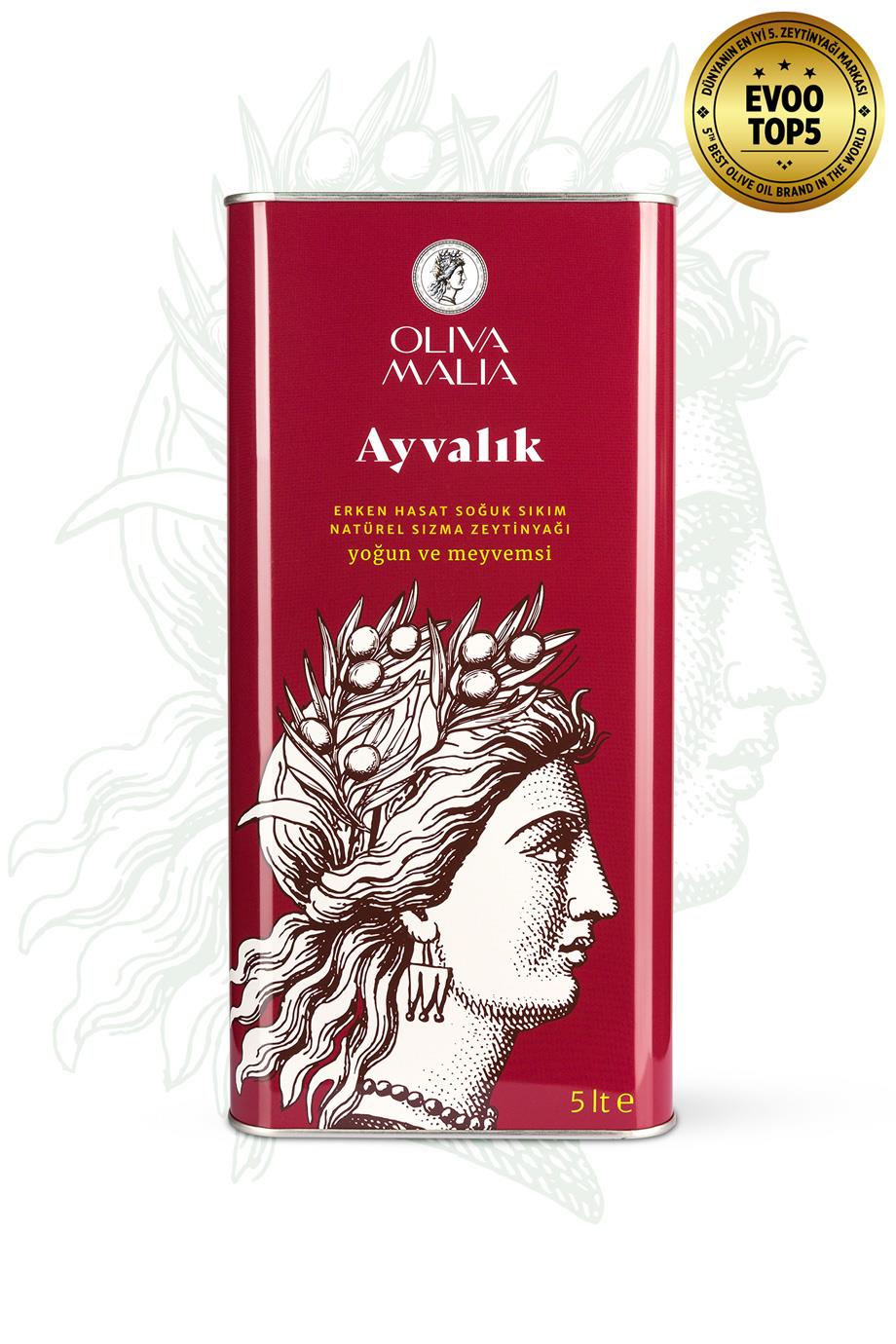 Ayvalık Serisi Natürel Sızma Zeytinyağı 5000 ml - Soğuk Sıkım - Erken Hasat