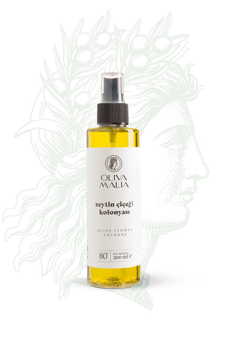 Zeytin Çiçeği Kolonyası 200 ml Sprey Kapaklı Şişe