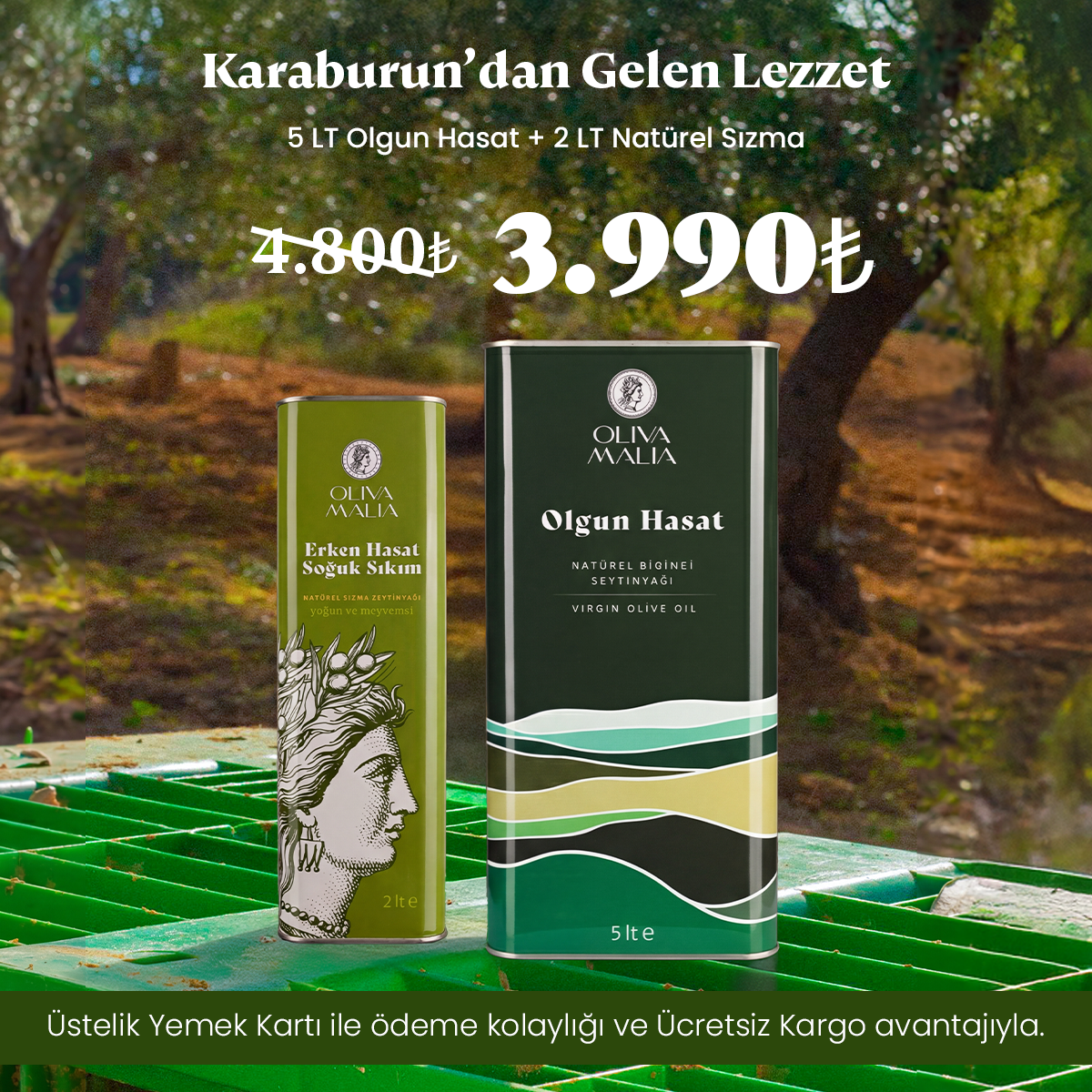 Oliva Malia Yeni Sezon Trilye Serisi 250 ML. Natürel Sızma Zeytinyağı
