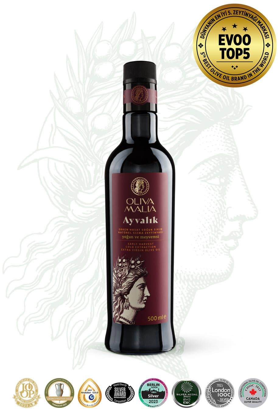 Ayvalık Series Natural Extra Virgin Olive Oil 500 ml - Cold Press - Early Harvest