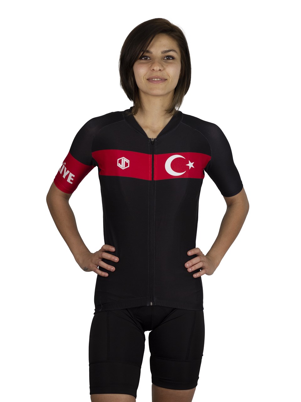 Siyah Türkiye Racing Fit Bisiklet Forması - Bisiklet Forması Modelleri