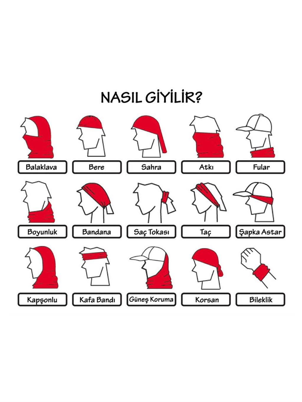 Kırmızı Onur Anıtı Kafa-Boyun BandanaM-AKS-BANDANA-1406