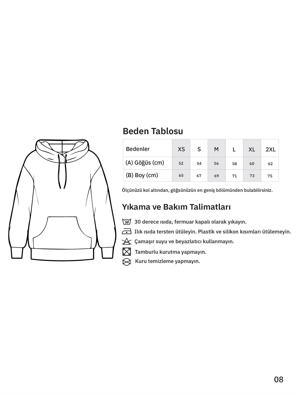 Siyah Oversize Hoodie (Skull)M-OKS-SIYAH-L-1242