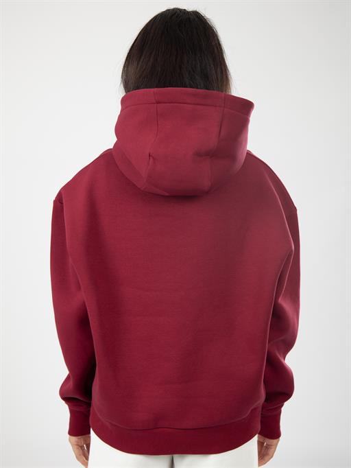 Basic Kadın Oversize Kapüşonlu Sweatshirt - BordoM-GUN-KRFH-BORDO-L