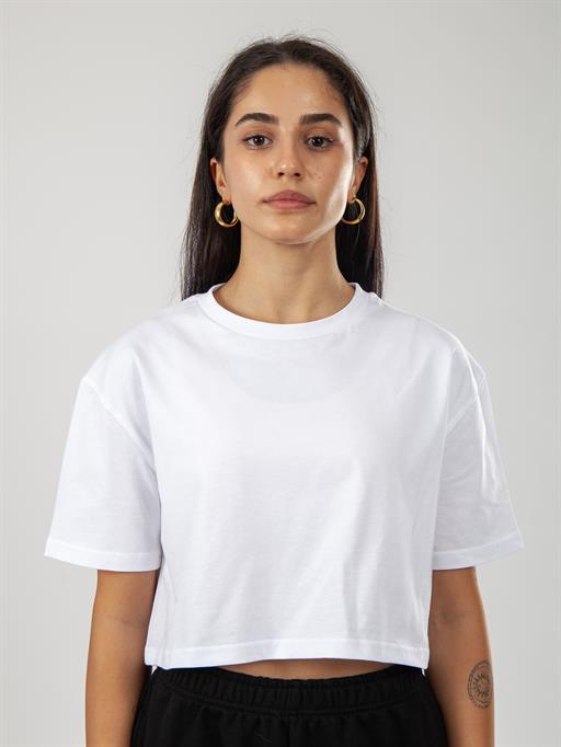 Kadın Pamuk Crop Top - BeyazM-GUN-CRT-BEYAZ-L-1395