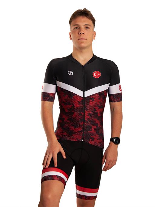 Türkiye Koyu Kamuflaj Racing Fit Bisiklet FormasıFIR-BF-2023-M4-L