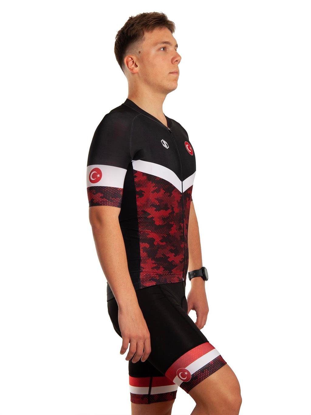 Türkiye Koyu Kamuflaj Racing Fit Bisiklet FormasıFIR-BF-2023-M4-L