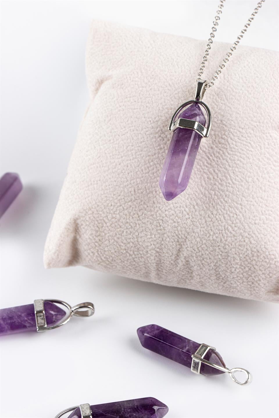 Ametist Çivi Model Kolye Ucu