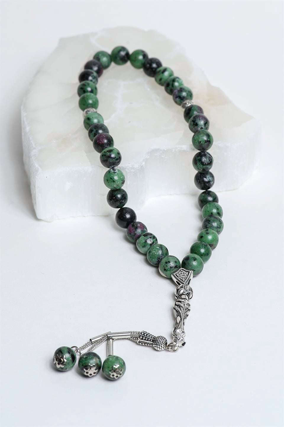 Anyolit (rubyzeosit) Küre Kesim 10 mm Doğal Taş Tesbih