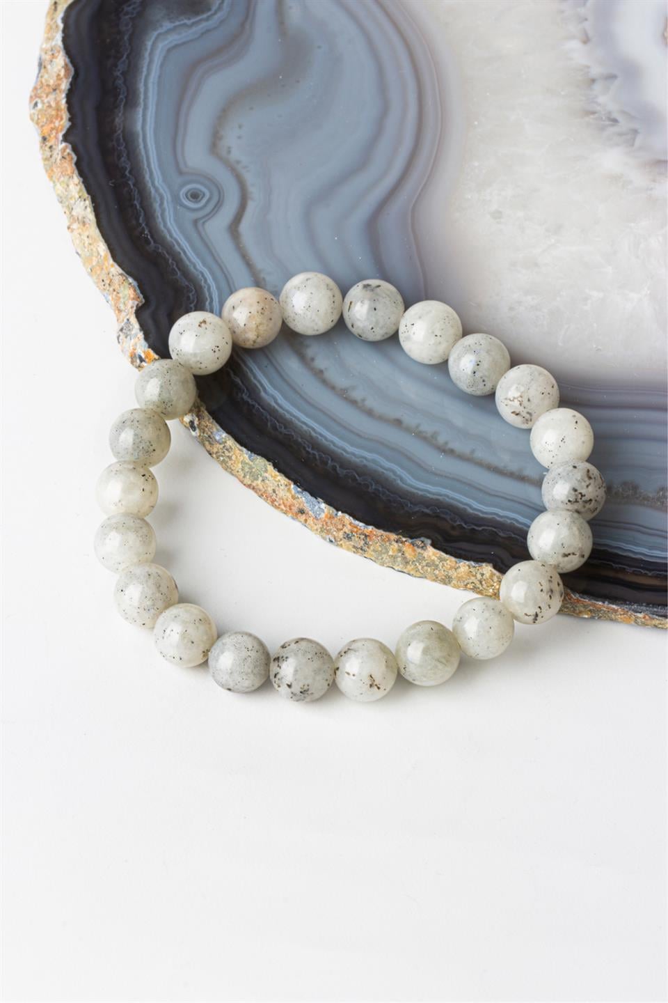 Labradorit Küre Kesim 8 mm Bileklik