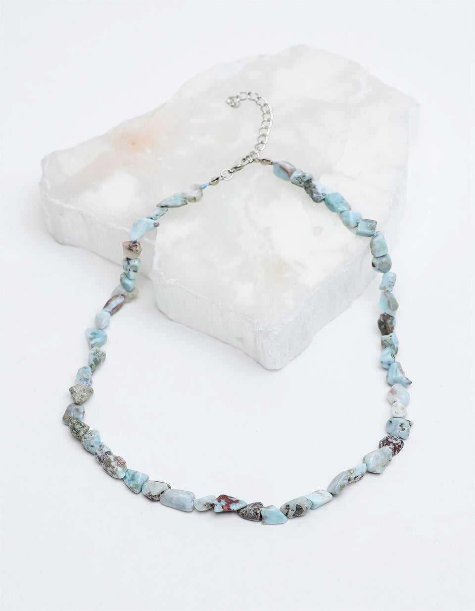 Larimar AA Kalite Tımbıl Kesim Doğal Taş Kolye