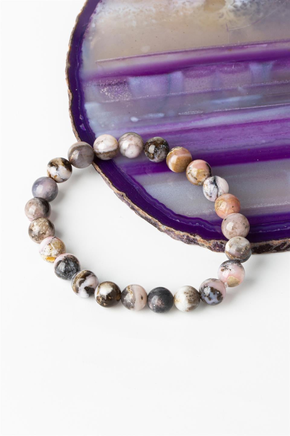 Opal Pembe Küre Kesim 8 mm Bileklik