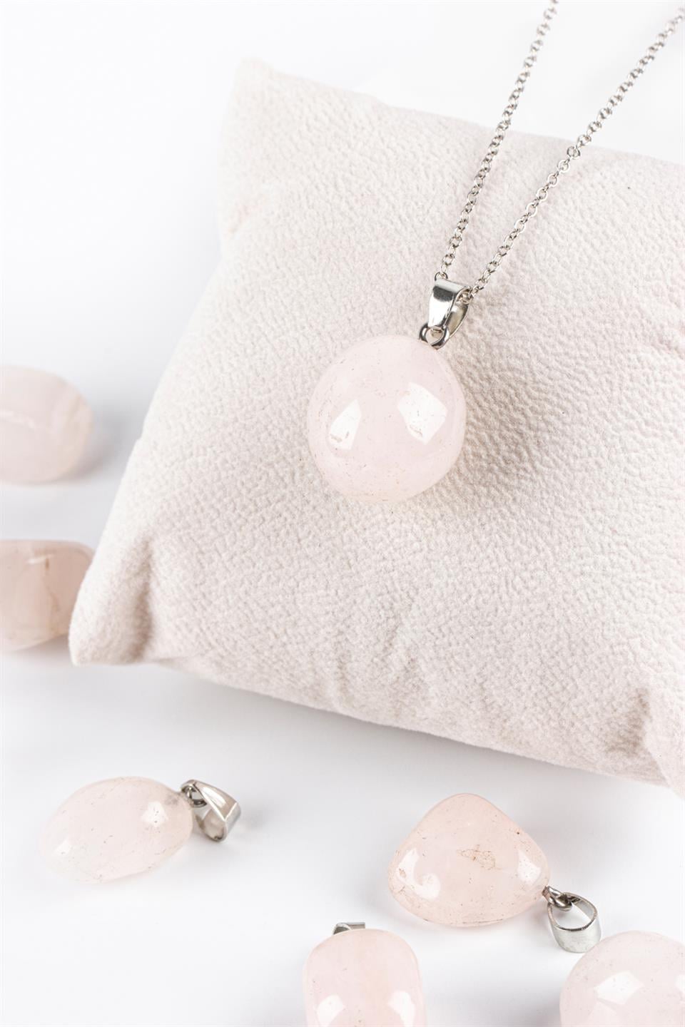 Pembe Kuvars Tımbıl Model Kolye Ucu