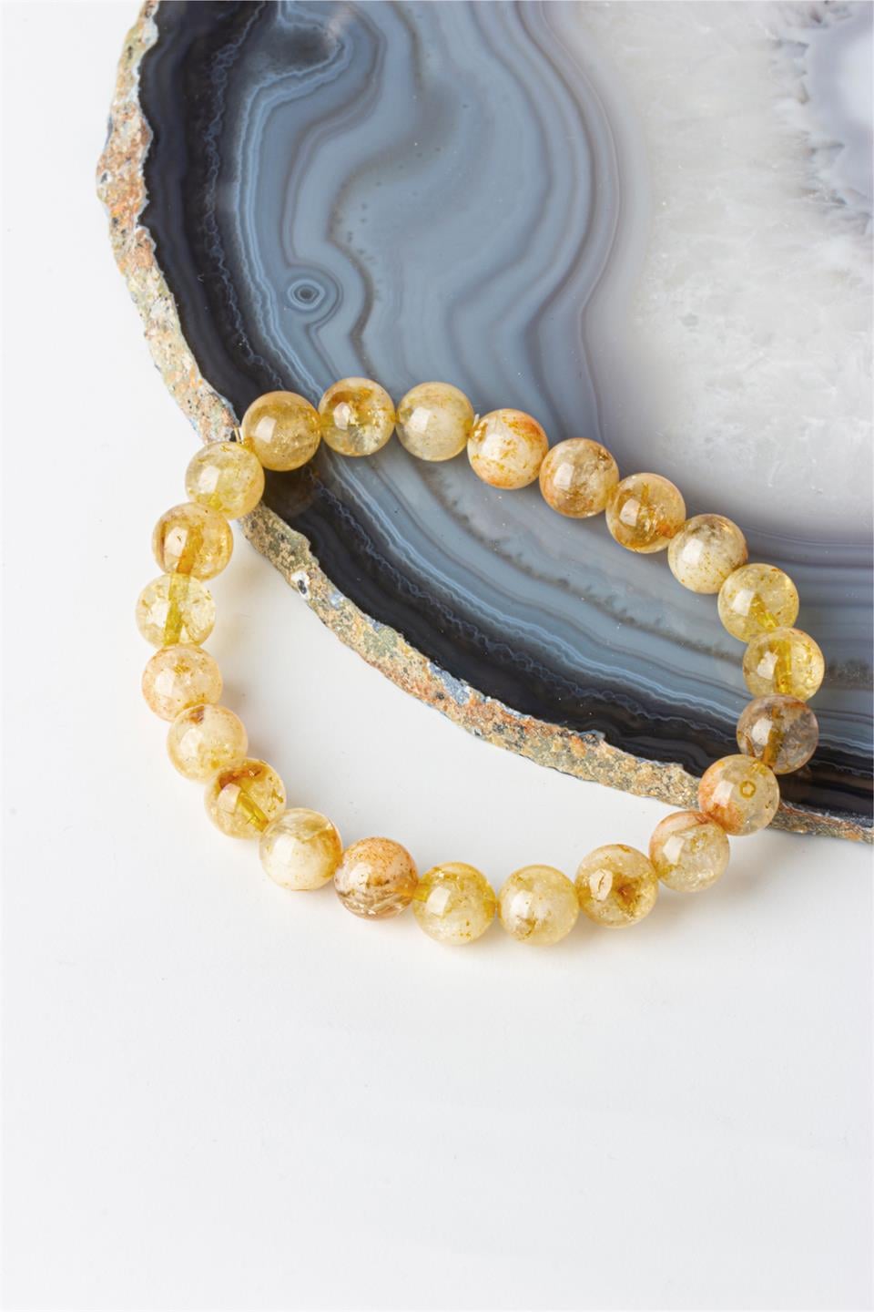 Sitrin Küre Kesim 8 mm Bileklik