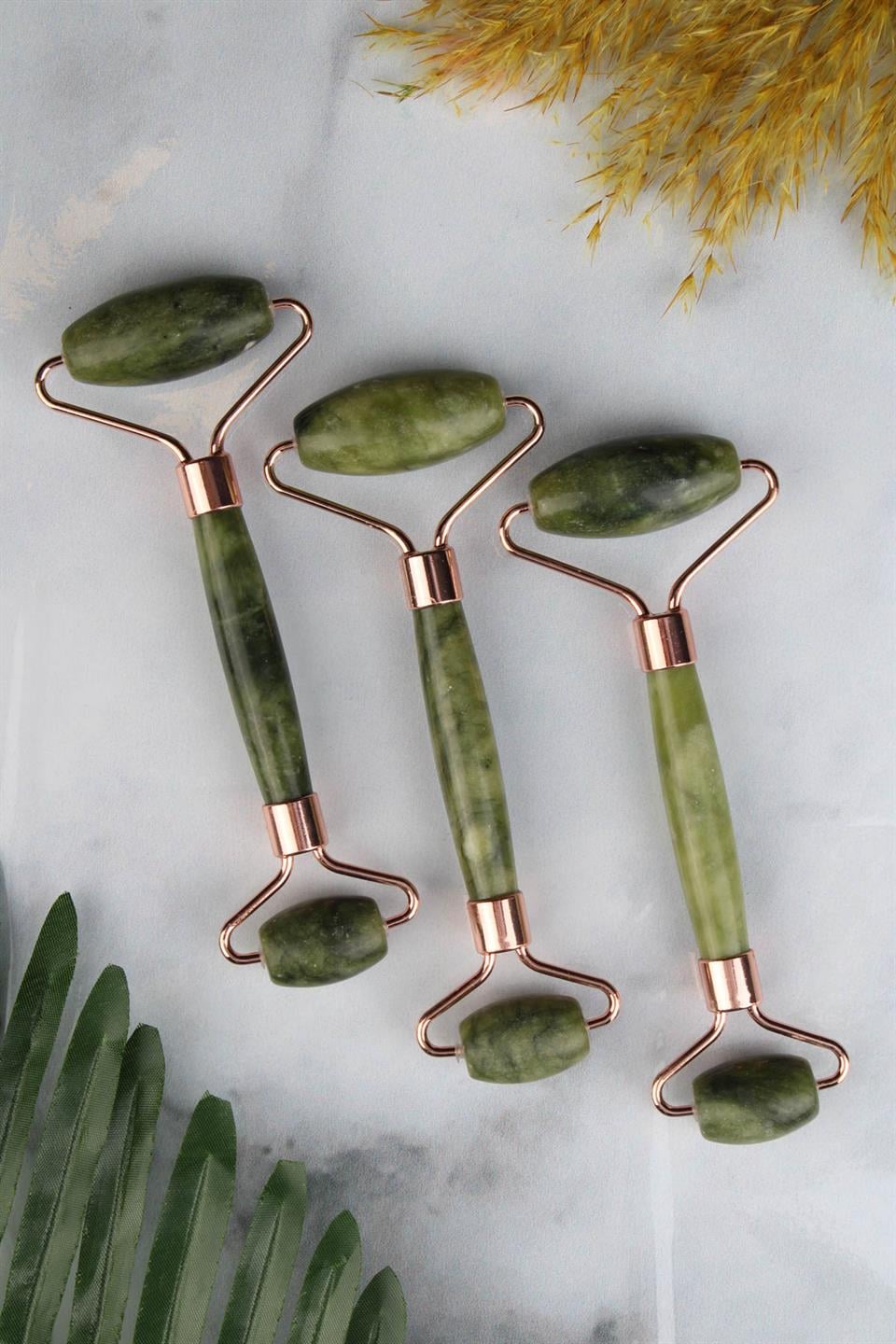 Yeşim (Jade) Doğal Taş Face Roller Yüz Masaj Taşı