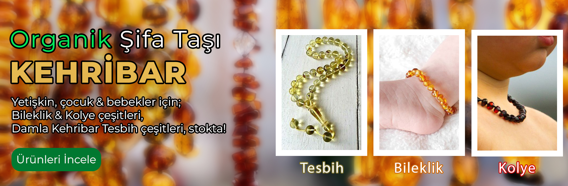 Zümrüt Doğal Taş - Kehribar