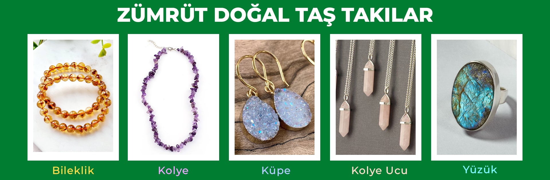Zümrüt Doğal Taş - Takılar