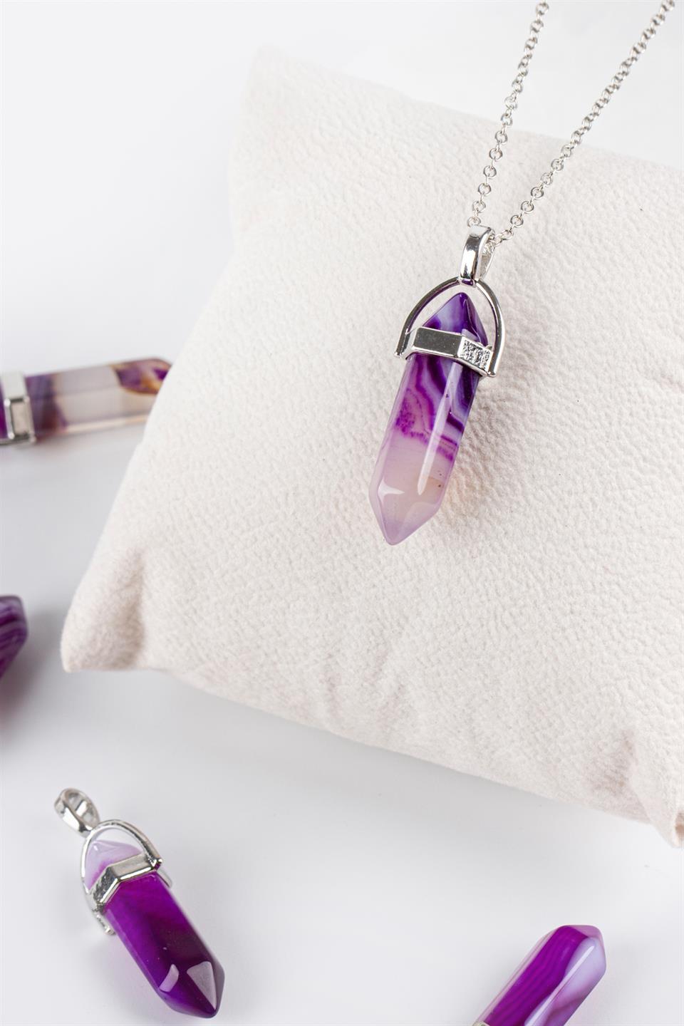 Akik Mor Çivi Model Kolye Ucu