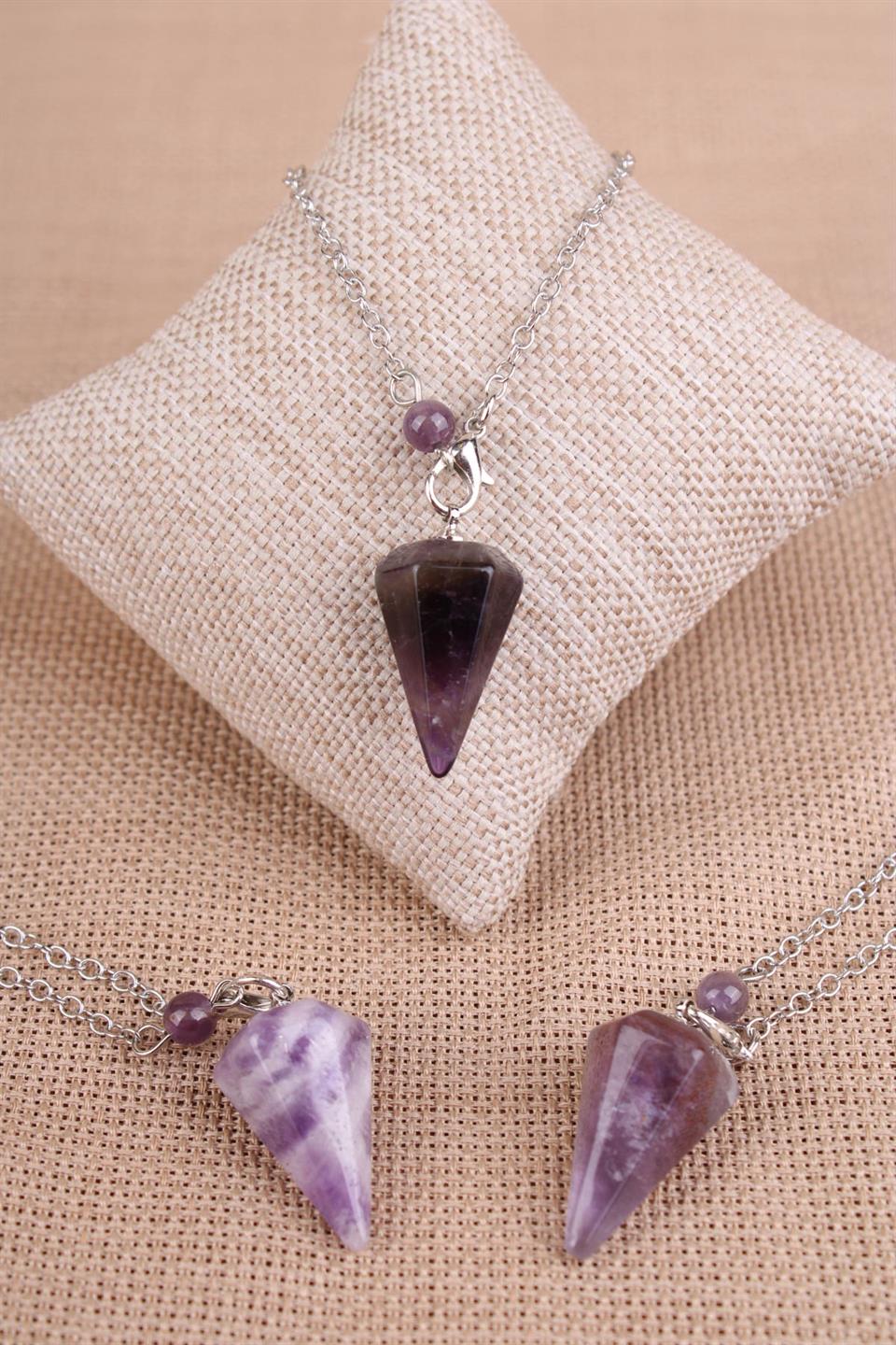 Ametist Doğal Taş Pandül - Sarkaç