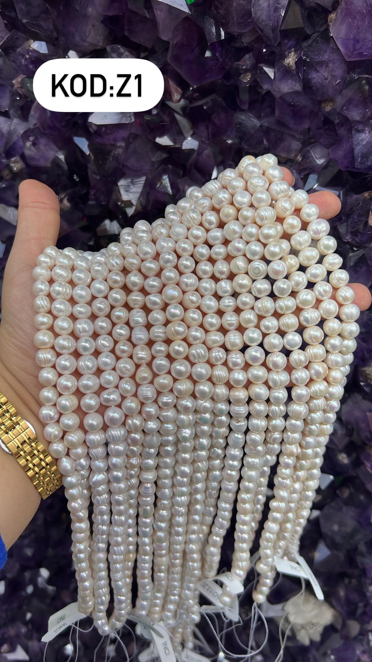 İnci Orijinal Gerçek 9-10 mm Doğal Taş Dizi