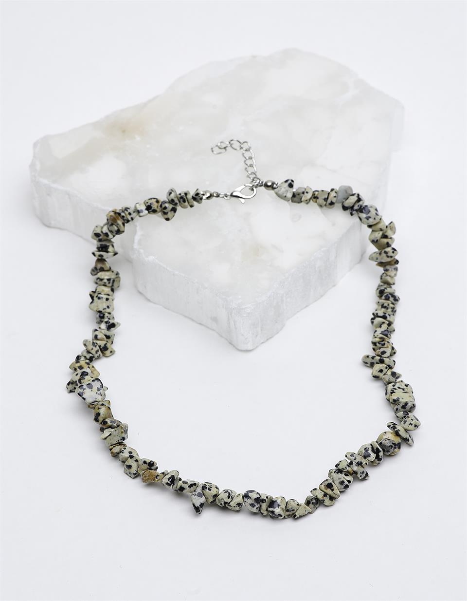 Jasper Dalmaçyalı Kırık Taş Model Doğal Taş Kolye