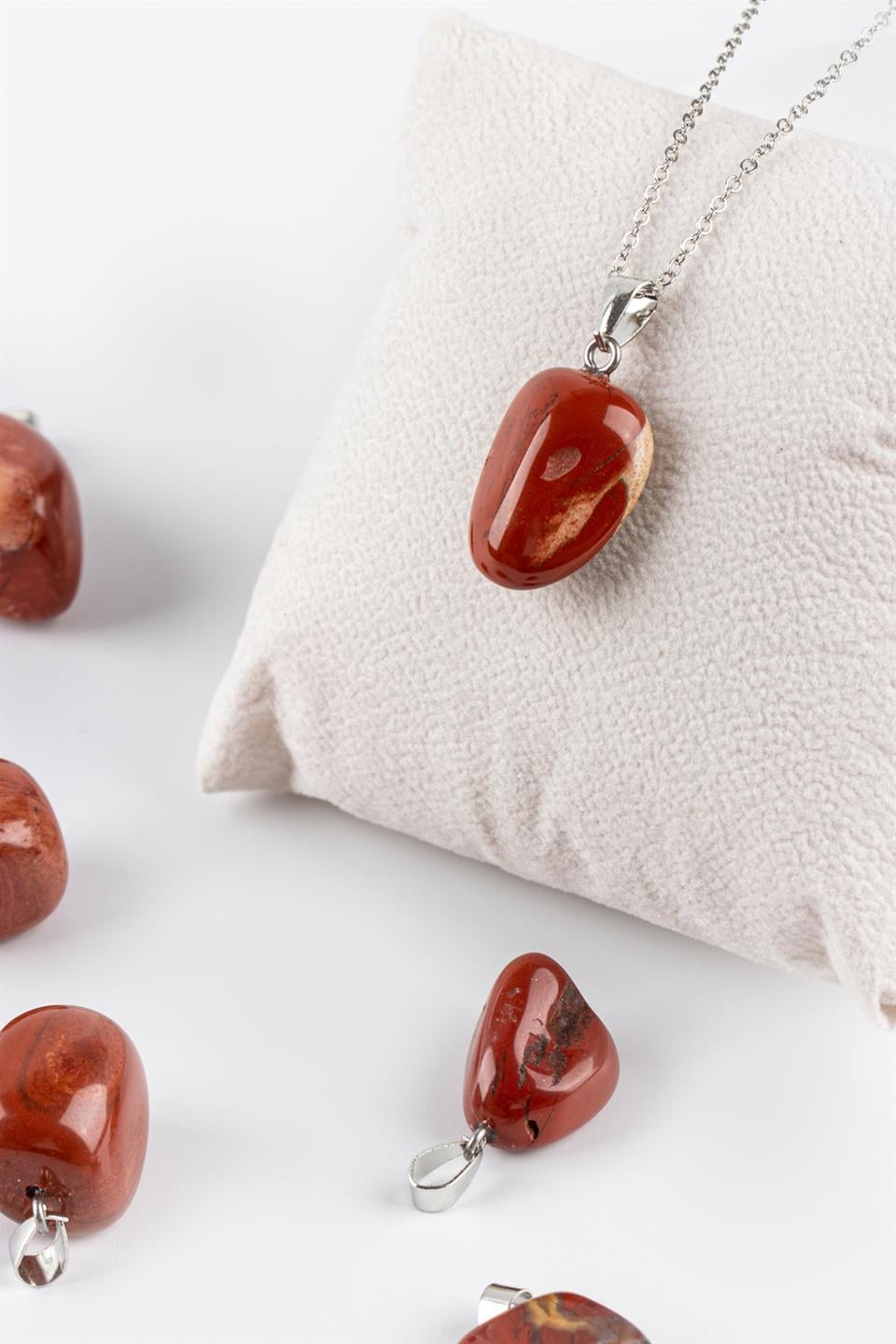Jasper Kırmızı Tımbıl Model Kolye Ucu