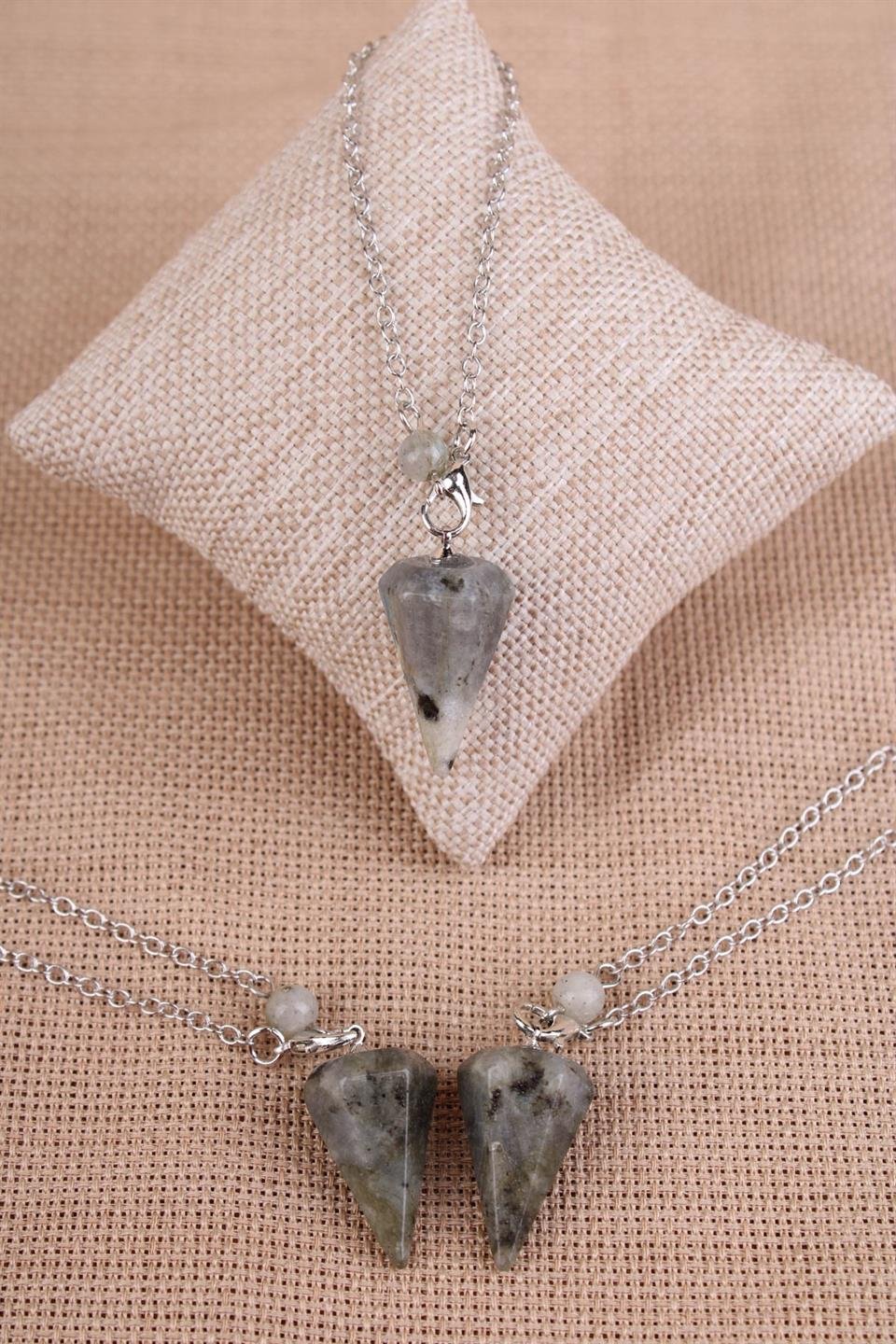 Labradorit Doğal Taş Pandül - Sarkaç