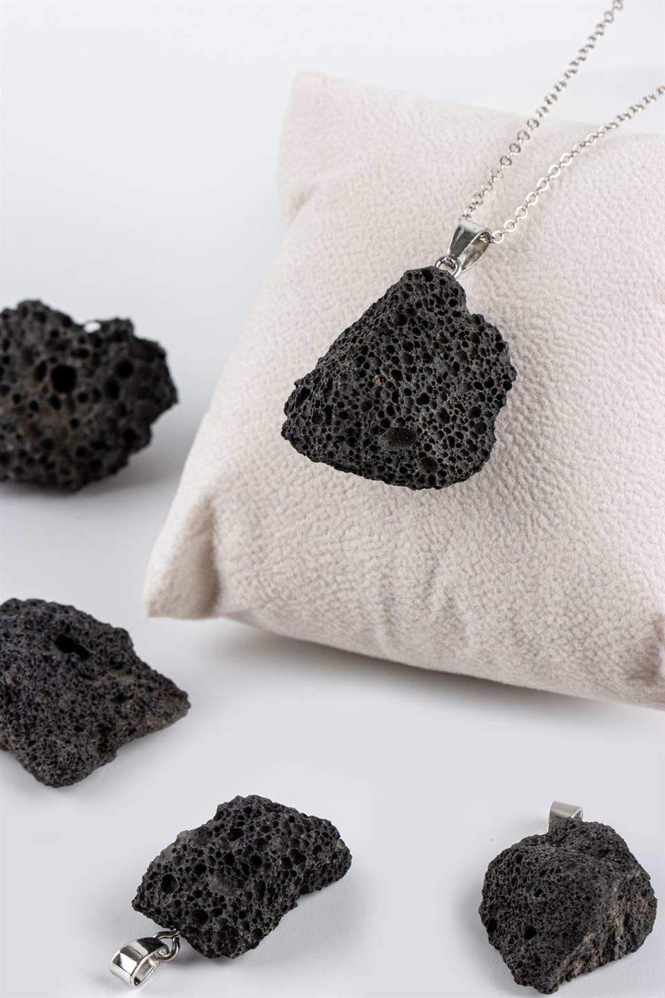 Lav Taşı Ham Parça Kolye Ucu