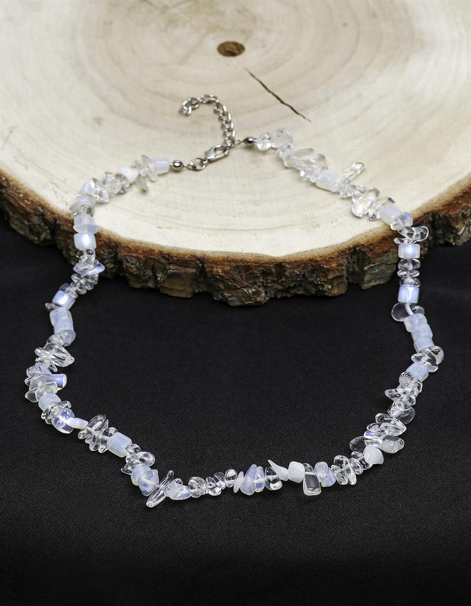 Opalit Kırık Taş Model Doğal Taş Kolye