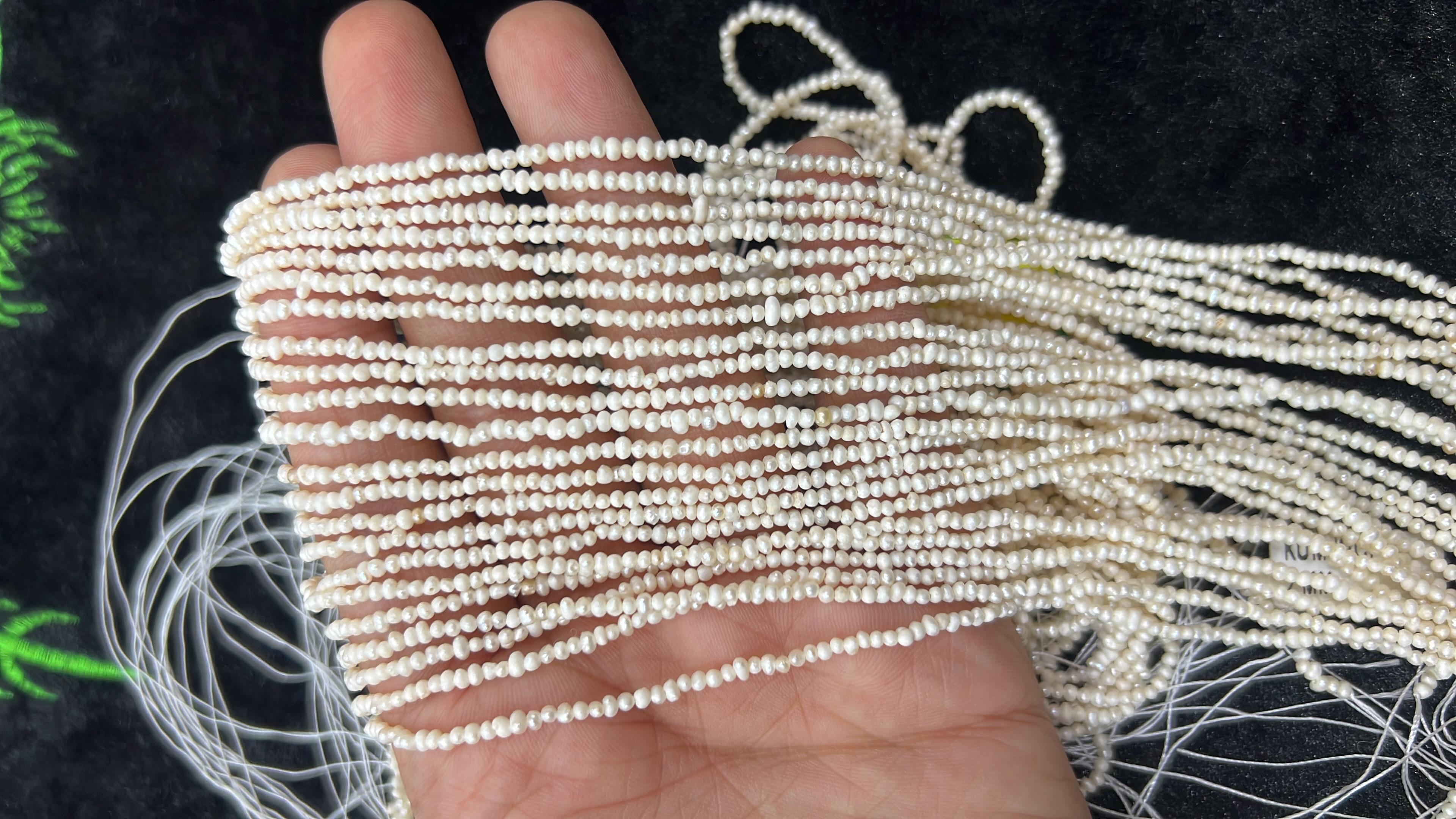 Orijinal Kum İncisi 2 mm Doğal Taş Dizi