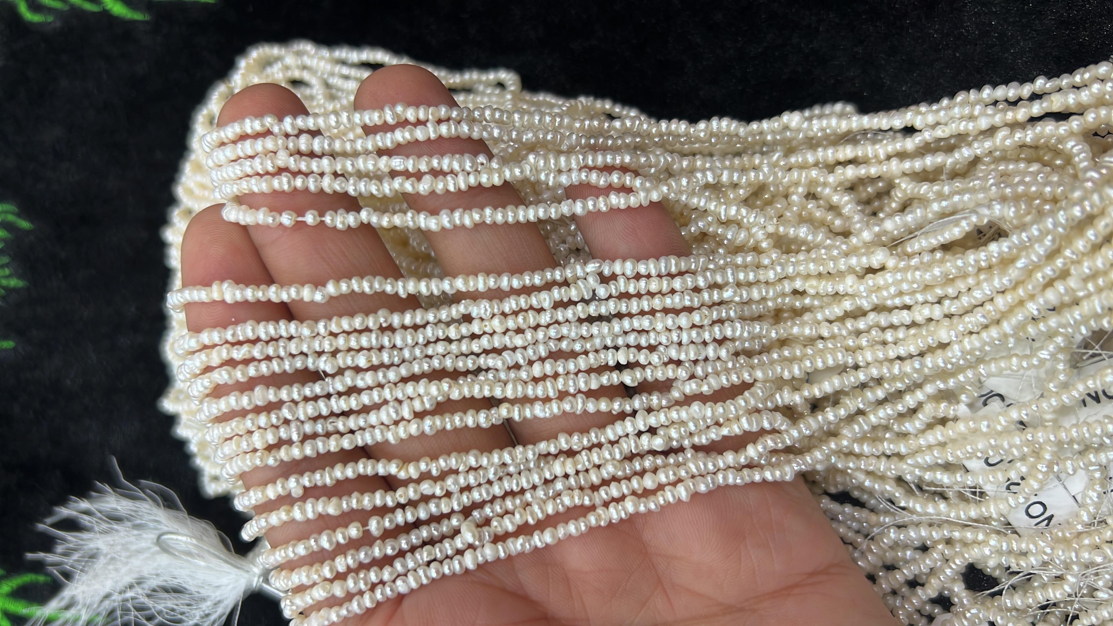 Orijinal Kum İncisi AA Kalite 2 mm Doğal Taş Dizi