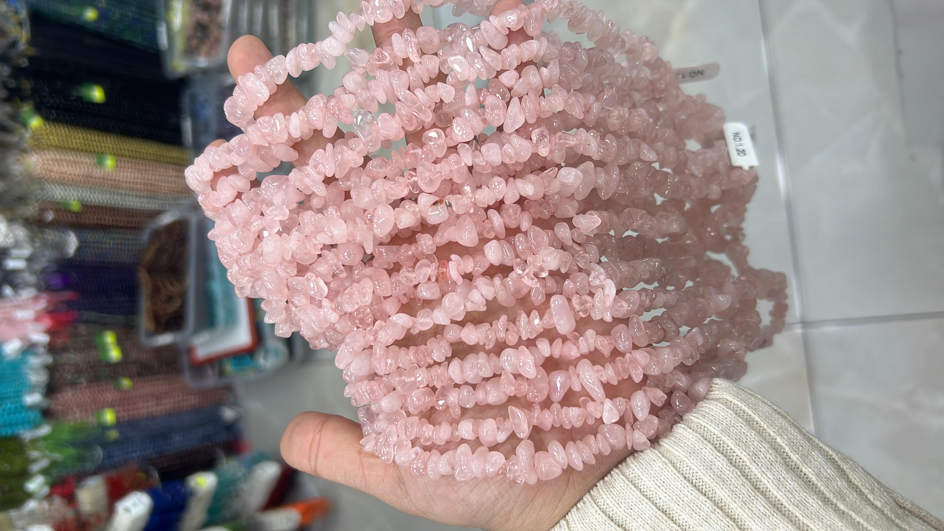 Pembe Kuvars Kırık Taş Model Doğal Taş Dizi (80 cm)