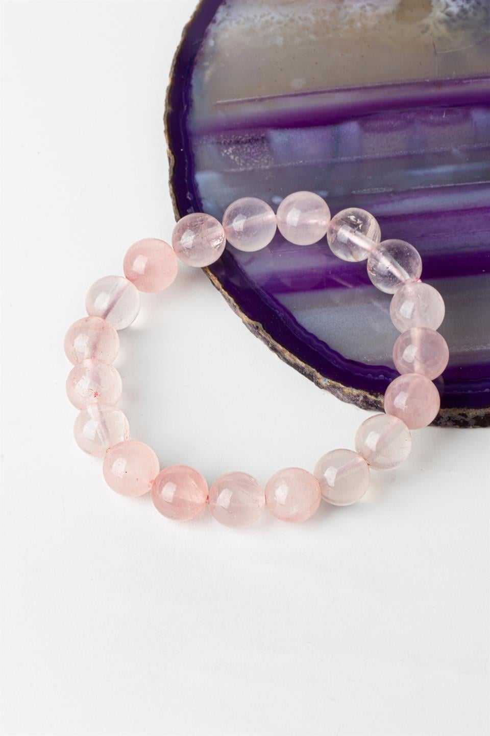 Pembe Kuvars Küre Kesim 10 mm Bileklik