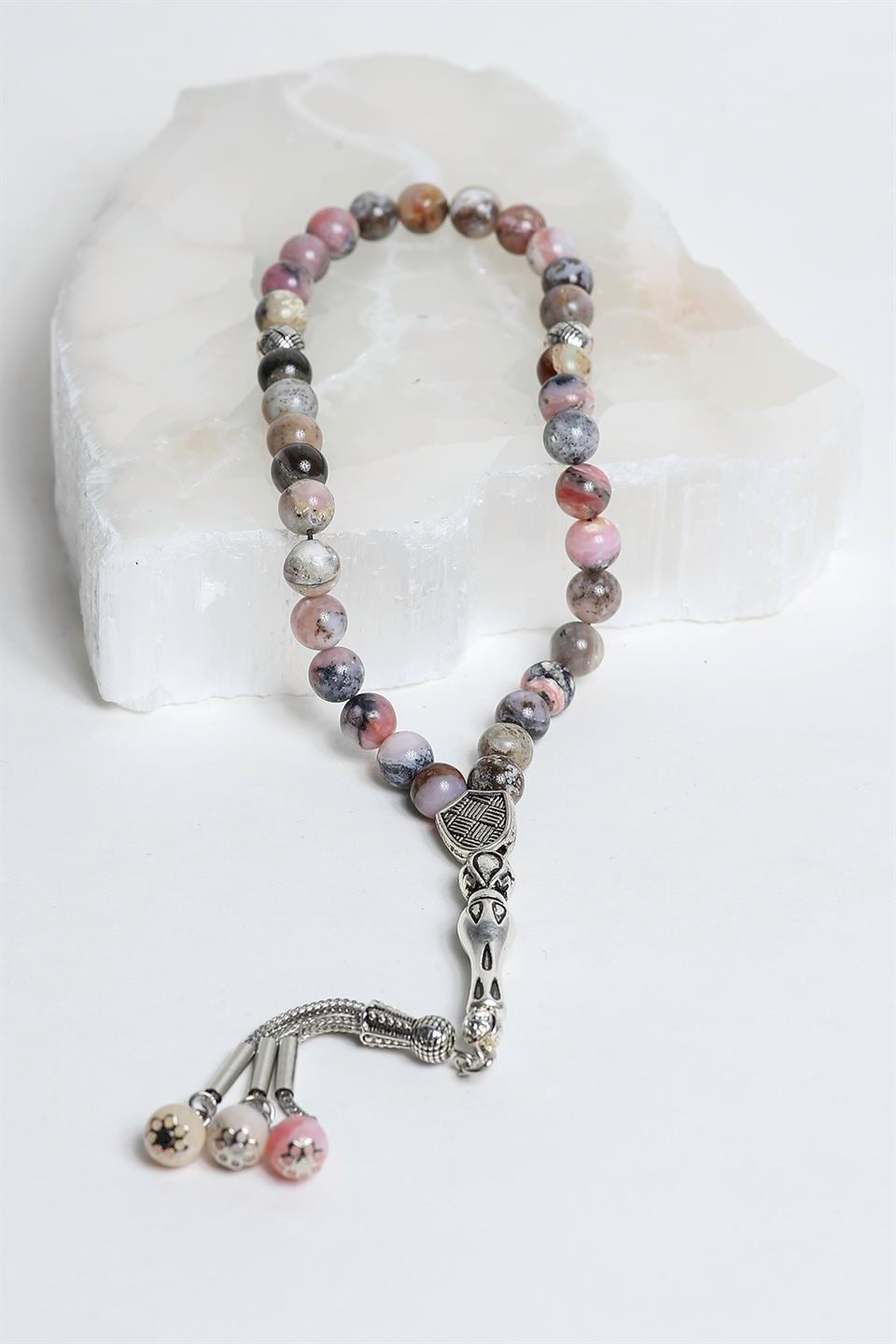 Pembe Opal Küre Kesim 8 mm Doğal Taş Tesbih