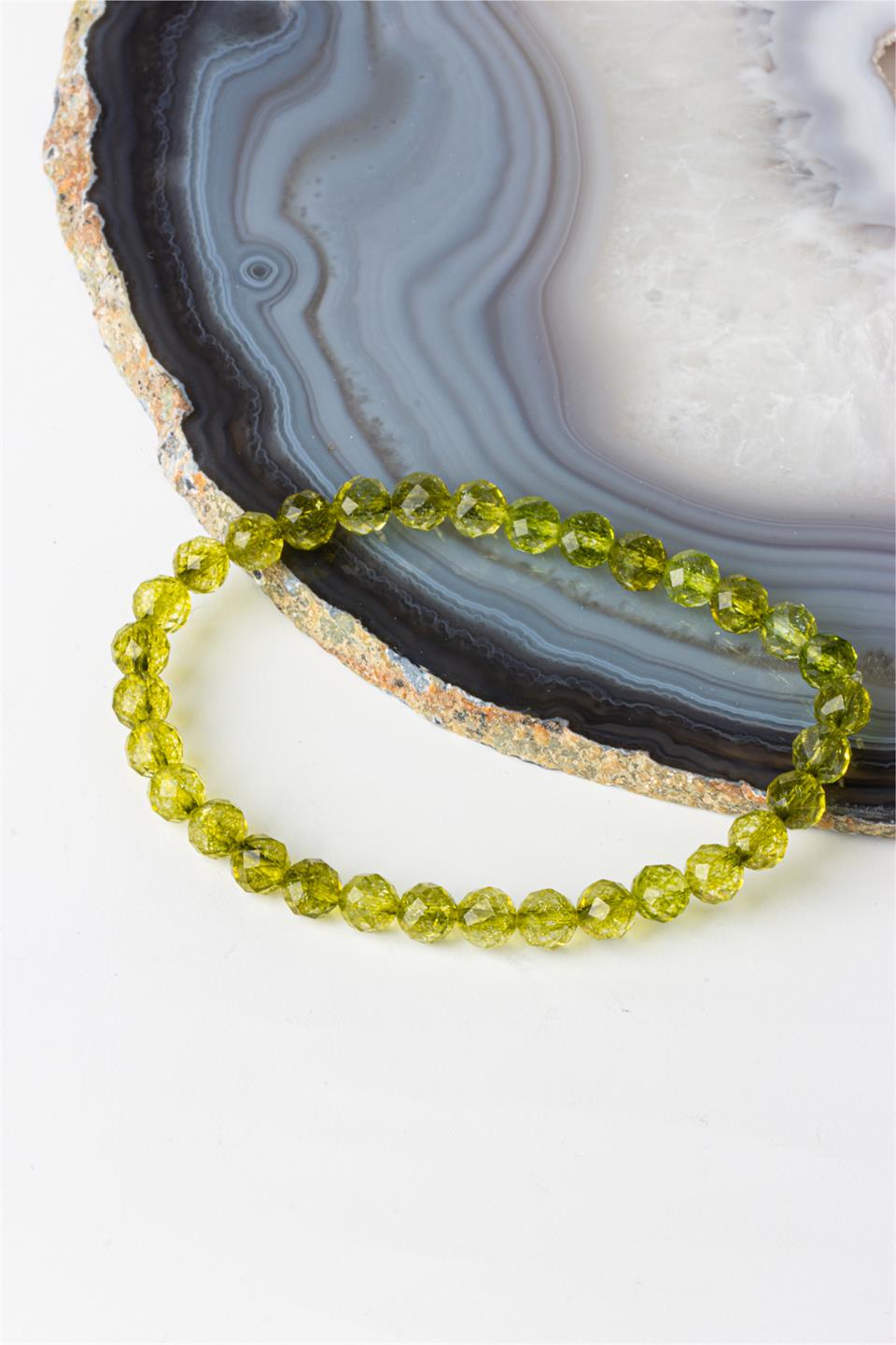 Peridot Faset Kesim 6 mm Bileklik