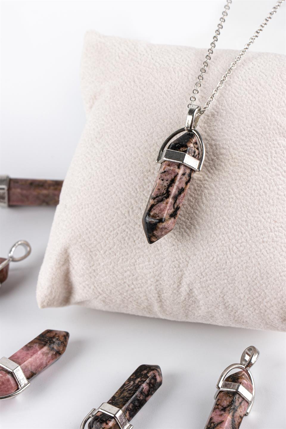 Rodonit Çivi Model Kolye Ucu