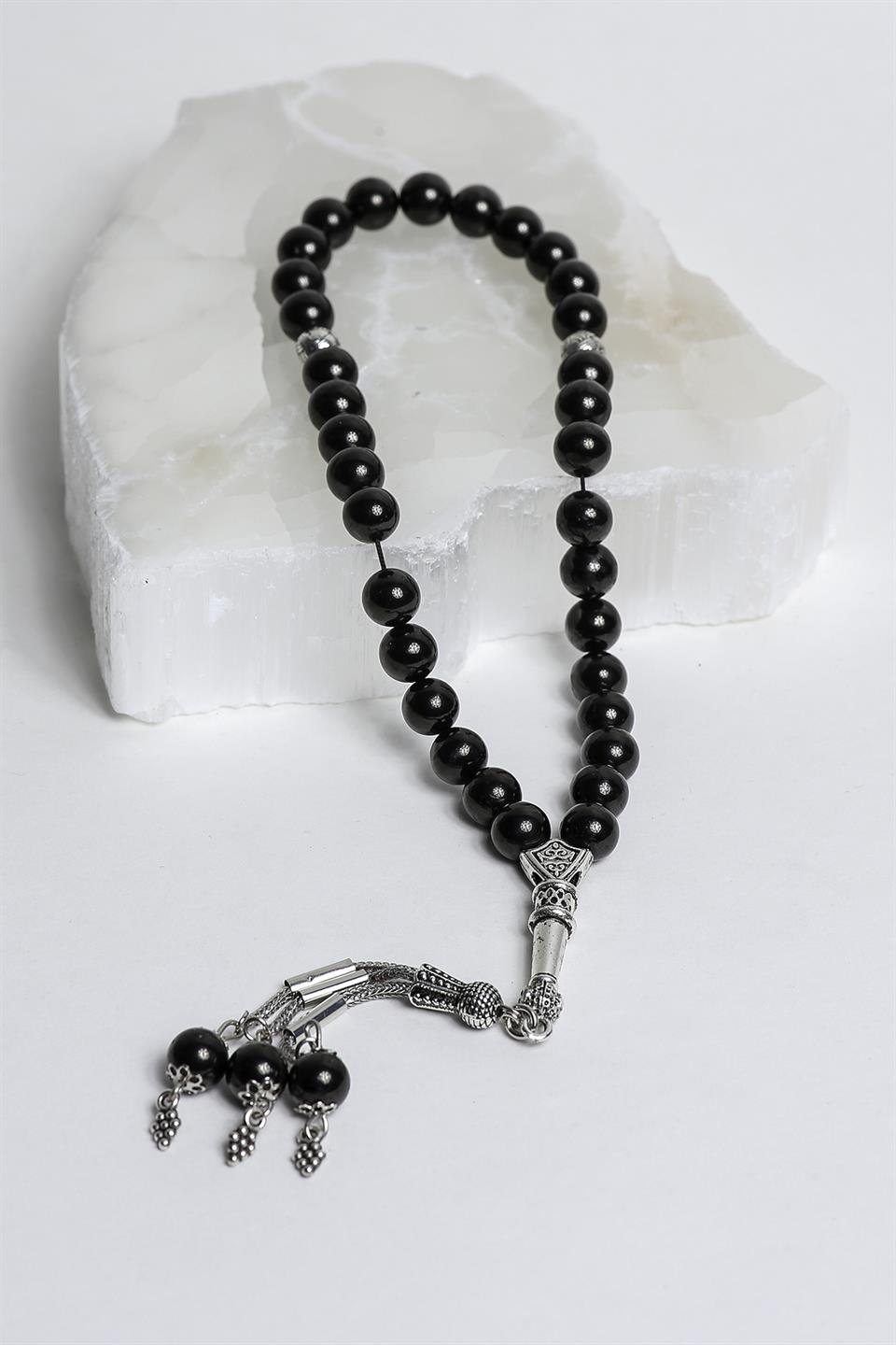 Shungite A Kalite Küre Kesim 8 mm Doğal Taş Tesbih