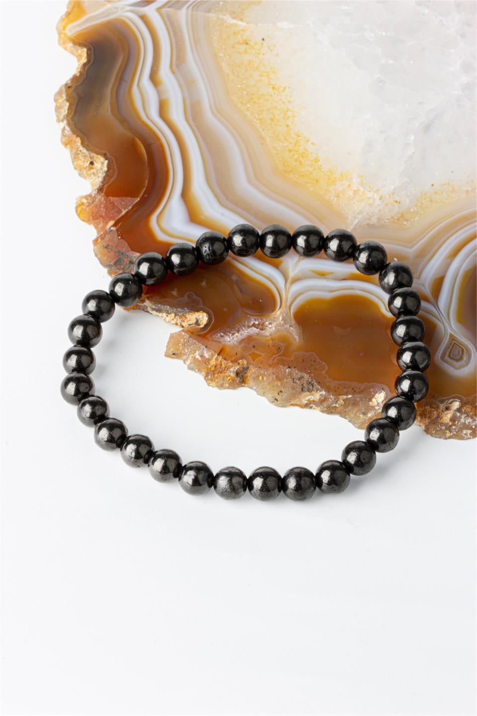 Shungite Küre Kesim 6 mm Bileklik