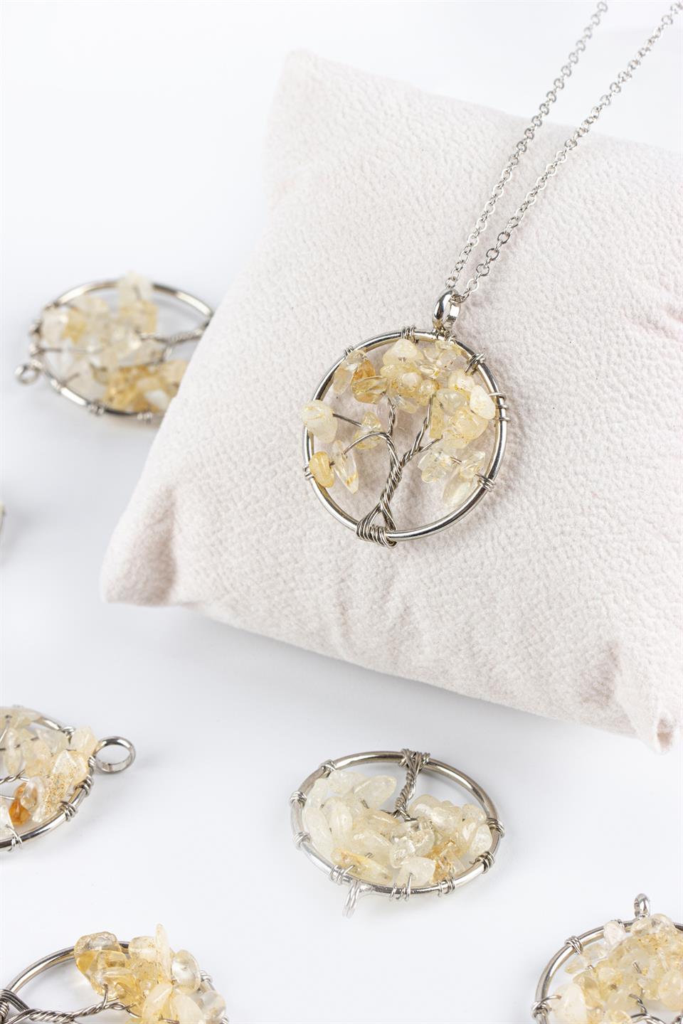 Sitrin Hayat Ağacı Model Kolye Ucu