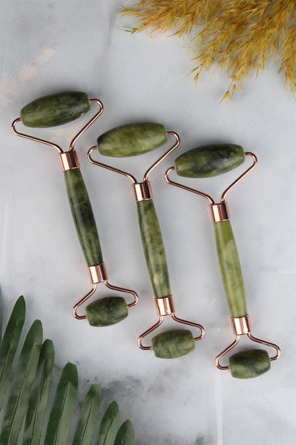 Yeşim (Jade) Doğal Taş Face Roller Yüz Masaj Taşı