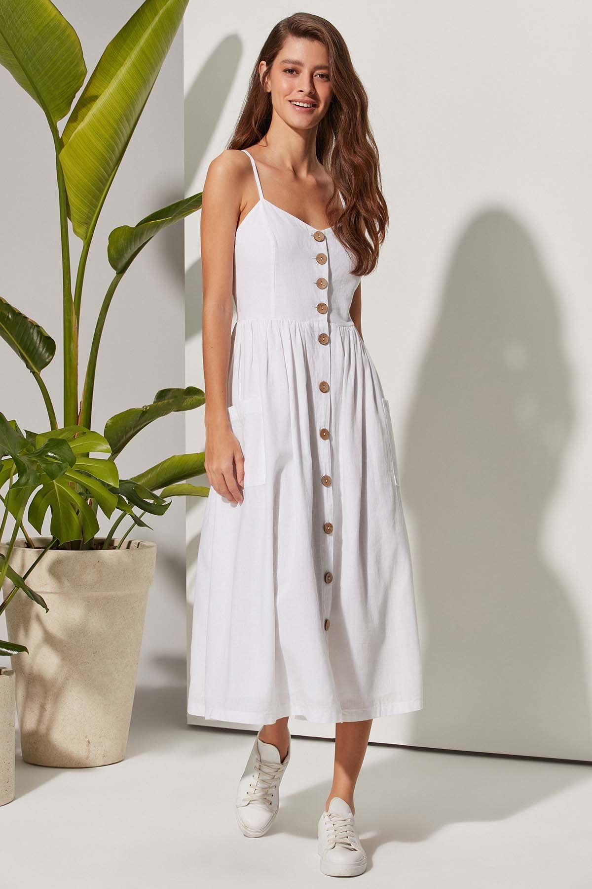 Strapless Coco Buttoned Dress