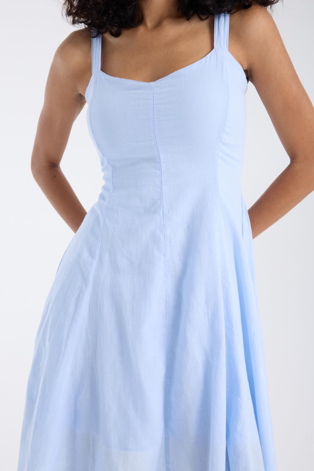 Strappy Short Blue Dress