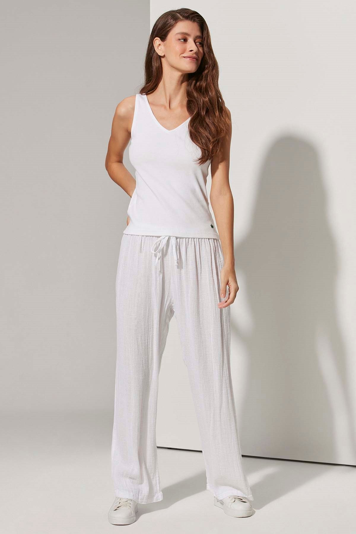 Beach Beyaz Kadın Pantolon