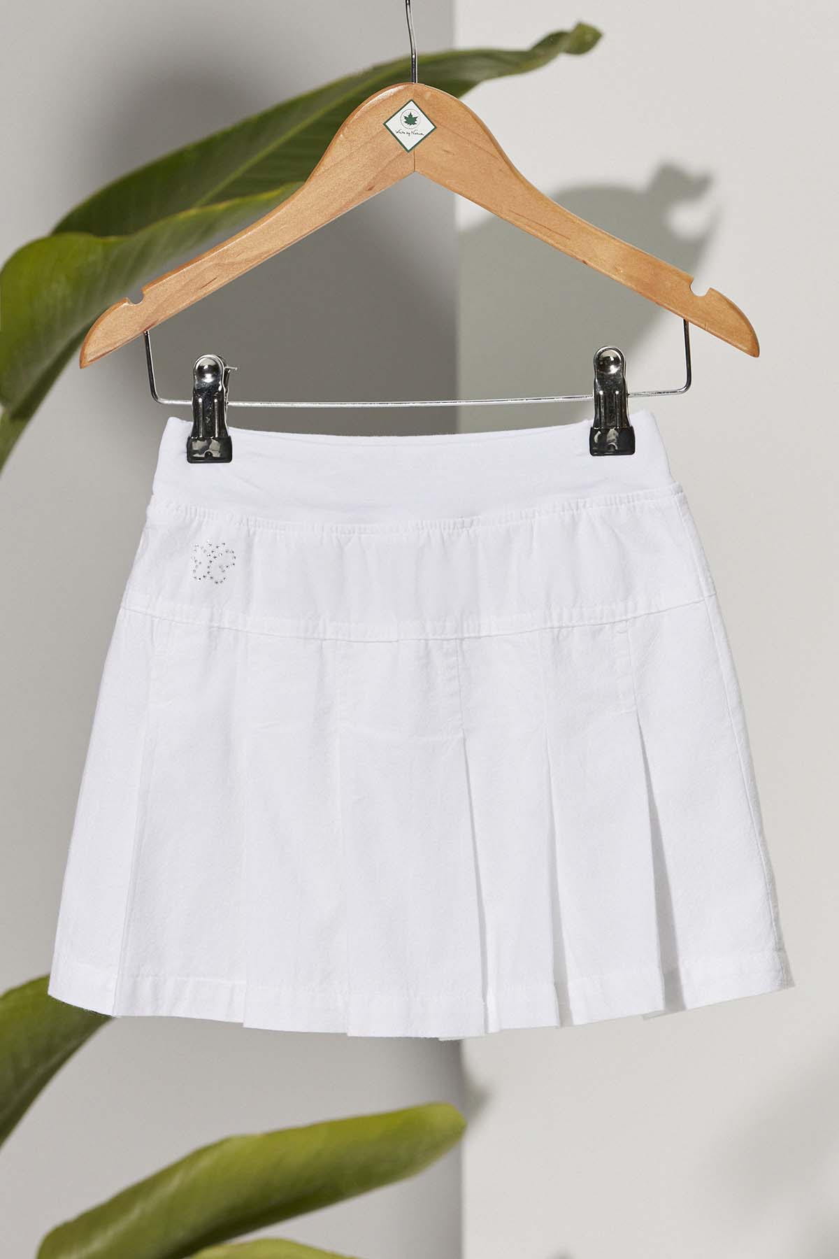 Çocuk Pileli Beyaz Etek