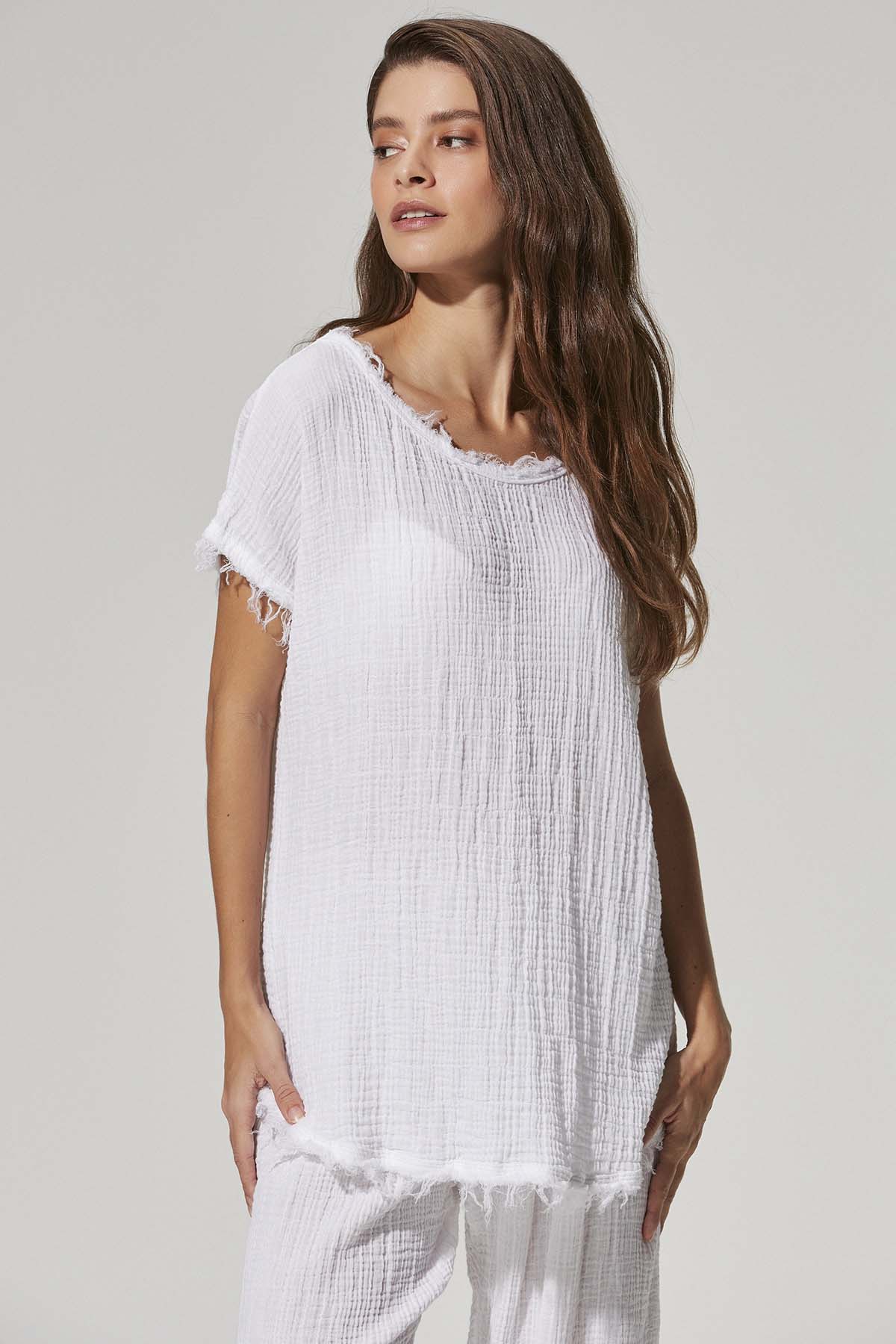 Double Face Salaş Müslin Bluz