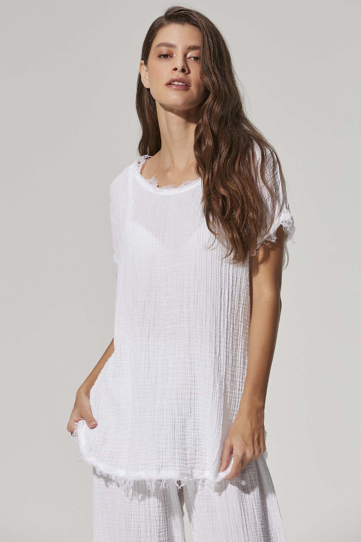 Double Face Salaş Müslin Bluz